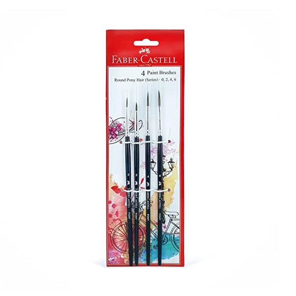 Faber-Castell Paint Brush - Pony Hair Flat Assort Set 4 (1)